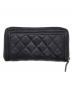 CHANEL (シャネル) ラウンドファスナー財布　CHANEL　ボーイシャネル　キャビアスキン ブラック：50000円