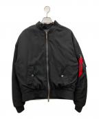 I AM WHAT I AMアイアム・ウェイト・アイアム）の古着「MA-1ジャケット　I AM WHAT I AM　メンズ　ブラック　ニオイ有」｜ブラック