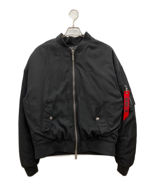 I AM WHAT I AM（アイアム・ウェイト・アイアム）I AM WHAT I AM (アイアム・ウェイト・アイアム) MA-1ジャケット　I AM WHAT I AM　メンズ　ブラック　ニオイ有 ブラック サイズ:Lの古着・服飾アイテム