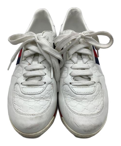 GUCCI（グッチ）GUCCI (グッチ) スニーカー　GUCCI　	レディース　ホワイト ホワイト サイズ:36　1/2の古着・服飾アイテム
