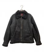 ALPHAアルファ）の古着「ムートンジャケット　ALPHA　メンズ　ブラック」｜ブラック