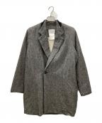 SOUMOソウモ）の古着「リネン混チェスターコート　SOUMO　メンズ　グレー」｜グレー