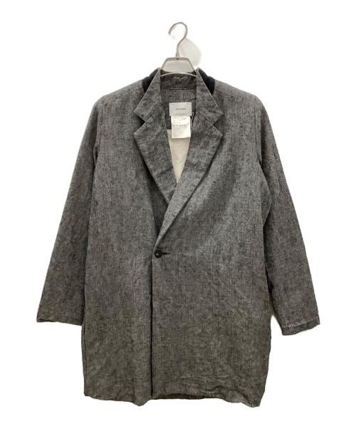 SOUMO（ソウモ）SOUMO (ソウモ) リネン混チェスターコート　SOUMO　メンズ　グレー グレー サイズ:3の古着・服飾アイテム
