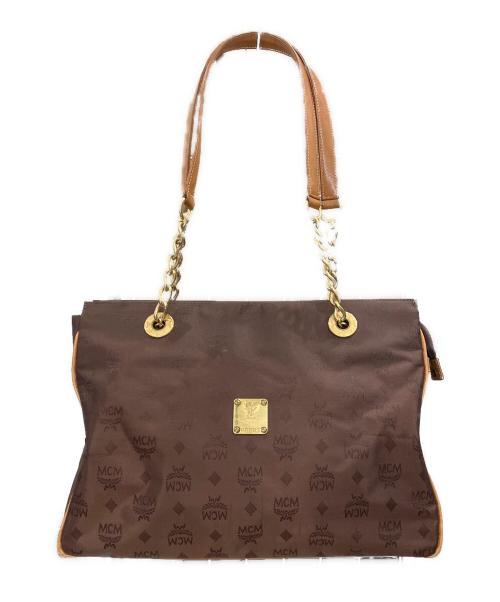 MCM（エムシーエム）MCM (エムシーエム) ナイロントートバッグ　MCM　ブラウン ブラウンの古着・服飾アイテム