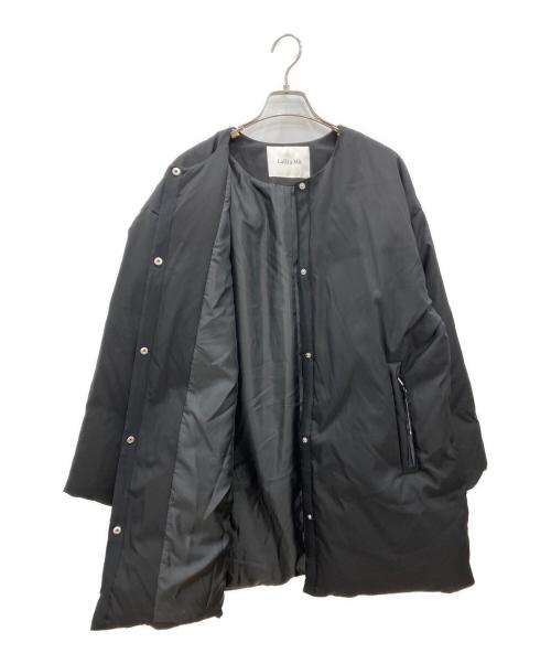 Lallia Mu（ラリア ムー）Lallia Mu (ラリア ムー) ノーカラーダウンコート　Lallia Mu　レディース　ブラック　 ブラック サイズ:38の古着・服飾アイテム