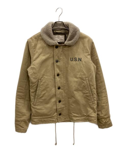 AVIREX（アヴィレックス）AVIREX (アヴィレックス) N-1デッキジャケット　AVIREX　メンズ　ベージュ ベージュ サイズ:Lの古着・服飾アイテム