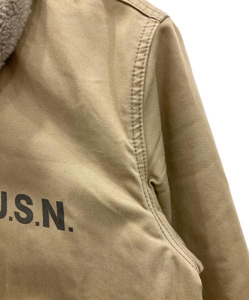 AVIREX（アヴィレックス）AVIREX (アヴィレックス) N-1デッキジャケット　AVIREX　メンズ　ベージュ ベージュ サイズ:Lの古着・服飾アイテム