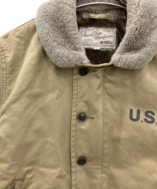 AVIREX（アヴィレックス）AVIREX (アヴィレックス) N-1デッキジャケット　AVIREX　メンズ　ベージュ ベージュ サイズ:Lの古着・服飾アイテム