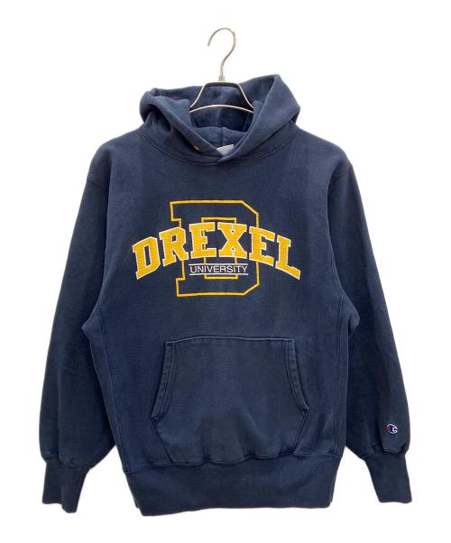 Champion REVERSE WEAVE（チャンピオン リバース ウィーブ）Champion REVERSE WEAVE (チャンピオン リバース ウィーブ) プルオーバーパーカー　	Champion REVERSE WEAVE　メンズ　ネイビー ネイビー サイズ:Lの古着・服飾アイテム