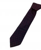 GUCCIグッチ）の古着「ネクタイ　ブラック×レッド　GGロゴ」｜ブラック×レッド