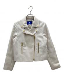 BLUE LABEL CRESTBRIDGE（ブルーレーベルクレストブリッジ）の古着「ダブルライダースジャケット　	BLUE LABEL CRESTBRIDGE　レディース　アイボリー」｜アイボリー