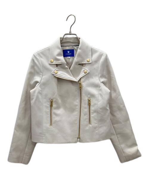 BLUE LABEL CRESTBRIDGE（ブルーレーベルクレストブリッジ）BLUE LABEL CRESTBRIDGE (ブルーレーベルクレストブリッジ) ダブルライダースジャケット　	BLUE LABEL CRESTBRIDGE　レディース　アイボリー アイボリー サイズ:Mの古着・服飾アイテム