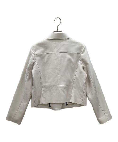 BLUE LABEL CRESTBRIDGE（ブルーレーベルクレストブリッジ）BLUE LABEL CRESTBRIDGE (ブルーレーベルクレストブリッジ) ダブルライダースジャケット　	BLUE LABEL CRESTBRIDGE　レディース　アイボリー アイボリー サイズ:Mの古着・服飾アイテム