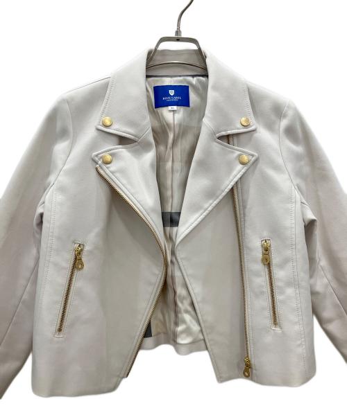 BLUE LABEL CRESTBRIDGE（ブルーレーベルクレストブリッジ）BLUE LABEL CRESTBRIDGE (ブルーレーベルクレストブリッジ) ダブルライダースジャケット　	BLUE LABEL CRESTBRIDGE　レディース　アイボリー アイボリー サイズ:Mの古着・服飾アイテム