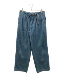 THE NORTHFACE PURPLELABEL（ザ・ノースフェイス パープルレーベル）の古着「Garment Dye Corduroy Wide Pants メンズ ブルー」｜ブルー