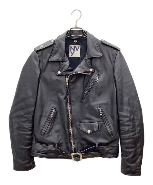 Schott（ショット）Schott NVy by FAT BEAUTY&YOUTH (ビューティーアンドユース) ダブルライダースジャケット　Schott　NVY by FAT　BEAUTY&YOUTH　メンズ　ネイビー ネイビー サイズ:40の古着・服飾アイテム