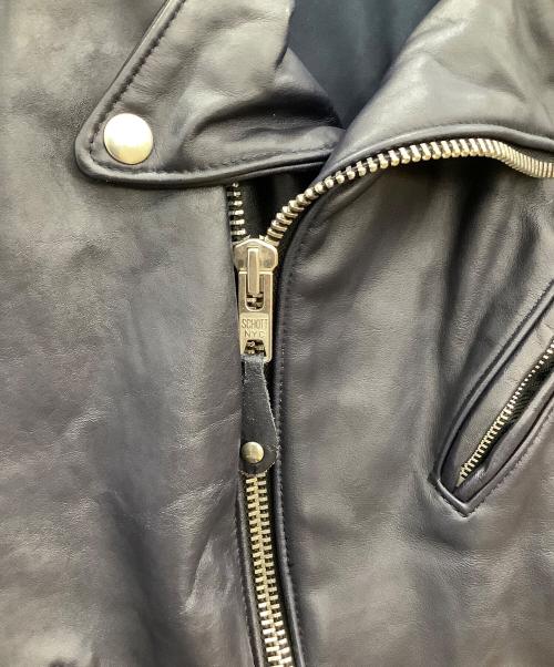 Schott（ショット）Schott NVy by FAT BEAUTY&YOUTH (ビューティーアンドユース) ダブルライダースジャケット　Schott　NVY by FAT　BEAUTY&YOUTH　メンズ　ネイビー ネイビー サイズ:40の古着・服飾アイテム