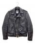 Schott（ショット）の古着「ダブルライダースジャケット　Schott　NVY by FAT　BEAUTY&YOUTH　メンズ　ネイビー」｜ネイビー