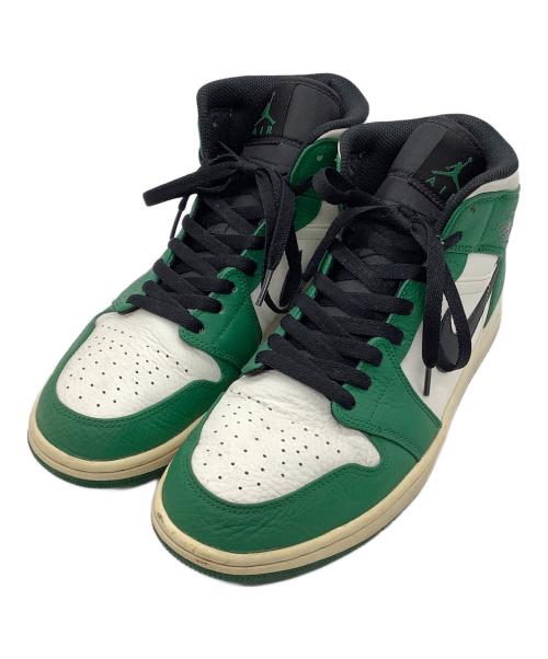 NIKE（ナイキ）NIKE (ナイキ) ハイカットスニーカー　NIKE　メンズ　グリーン×ホワイト　AIR JORDAN 1 MID グリーン×ホワイト サイズ:28の古着・服飾アイテム