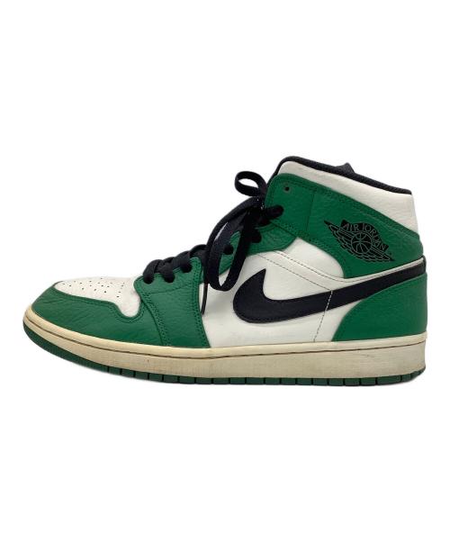 NIKE（ナイキ）NIKE (ナイキ) ハイカットスニーカー　NIKE　メンズ　グリーン×ホワイト　AIR JORDAN 1 MID グリーン×ホワイト サイズ:28の古着・服飾アイテム
