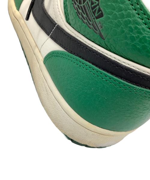 NIKE（ナイキ）NIKE (ナイキ) ハイカットスニーカー　NIKE　メンズ　グリーン×ホワイト　AIR JORDAN 1 MID グリーン×ホワイト サイズ:28の古着・服飾アイテム