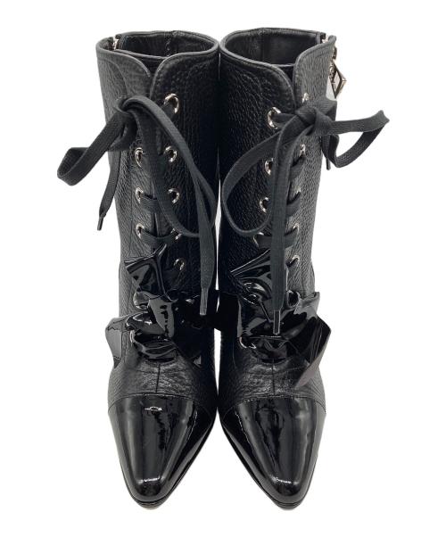 LOEWE（ロエベ）LOEWE (ロエベ) レザーフロントリボンブーツ ブラック サイズ:39の古着・服飾アイテム