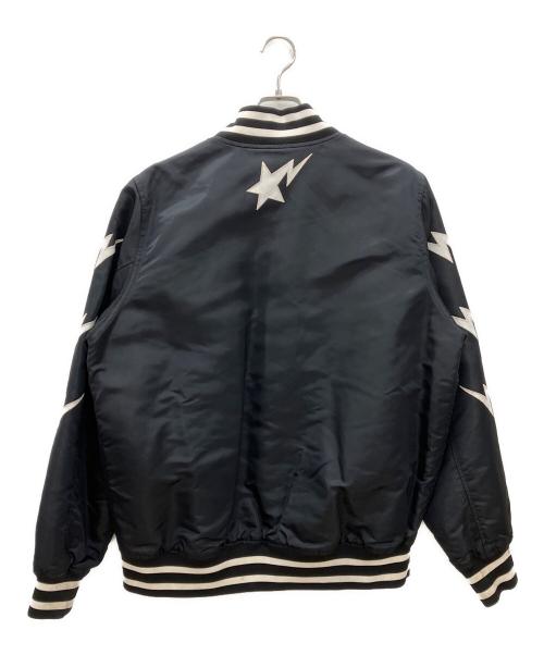 A BATHING APE（ア ベイシング エイプ）A BATHING APE (ア ベイシング エイプ) ナイロンスタジャン　A BATHING APE　メンズ　ブラック ブラック サイズ:XLの古着・服飾アイテム