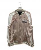 AVIREXアヴィレックス）の古着「スカジャン　AVIREX　メンズ　ピンク×シルバー　6102142　HABU SKA JACKET」｜ピンク×シルバー