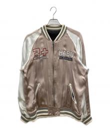 AVIREX（アヴィレックス）の古着「スカジャン　AVIREX　メンズ　	ピンク×シルバー　6102142　HABU SKA JACKET」｜ピンク×シルバー