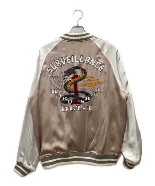 AVIREX（アヴィレックス）AVIREX (アヴィレックス) スカジャン　AVIREX　メンズ　	ピンク×シルバー　6102142　HABU SKA JACKET ピンク×シルバー サイズ:2XLの古着・服飾アイテム