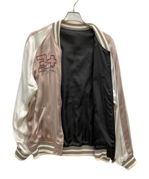 AVIREX（アヴィレックス）AVIREX (アヴィレックス) スカジャン　AVIREX　メンズ　	ピンク×シルバー　6102142　HABU SKA JACKET ピンク×シルバー サイズ:2XLの古着・服飾アイテム