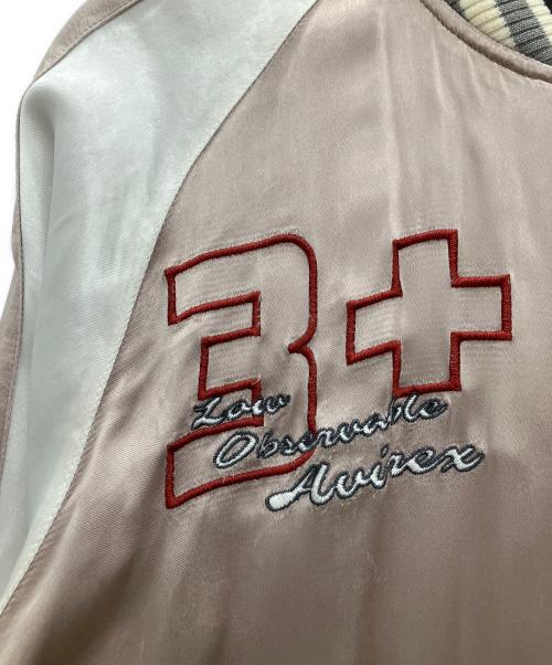 AVIREX（アヴィレックス）AVIREX (アヴィレックス) スカジャン　AVIREX　メンズ　	ピンク×シルバー　6102142　HABU SKA JACKET ピンク×シルバー サイズ:2XLの古着・服飾アイテム