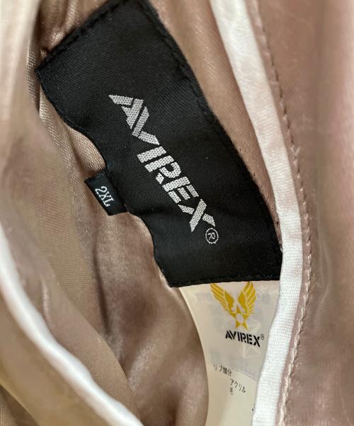 AVIREX（アヴィレックス）AVIREX (アヴィレックス) スカジャン　AVIREX　メンズ　	ピンク×シルバー　6102142　HABU SKA JACKET ピンク×シルバー サイズ:2XLの古着・服飾アイテム