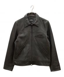 AVIREX（アヴィレックス）の古着「トラッカー レザージャケット　AVIREX　メンズ　ブラック」｜ブラック