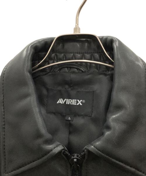 AVIREX（アヴィレックス）AVIREX (アヴィレックス) トラッカー レザージャケット　AVIREX　メンズ　ブラック ブラック サイズ:Ｌの古着・服飾アイテム