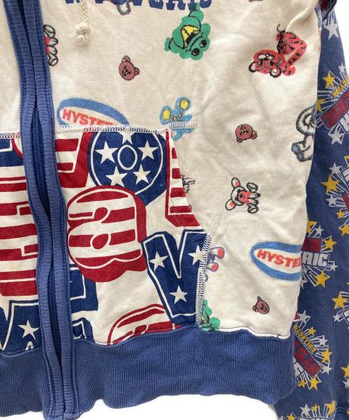 Hysteric Glamour（ヒステリックグラマー）Hysteric Glamour (ヒステリックグラマー) ジップパーカー　Hysteric Glamour　レディース　マルチカラー　総柄　2CF-4790　ラグランスリーブ 旧タグ マルチカラー サイズ:FREEの古着・服飾アイテム