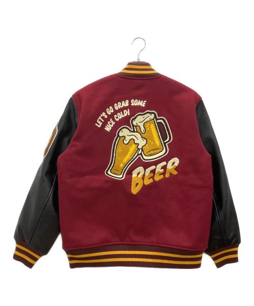 HOUSTON（ヒューストン）HOUSTON (ヒューストン) メルトンアワードジャケット　HOUSTON　メンズ　ボルドー ボルドー サイズ:Lの古着・服飾アイテム