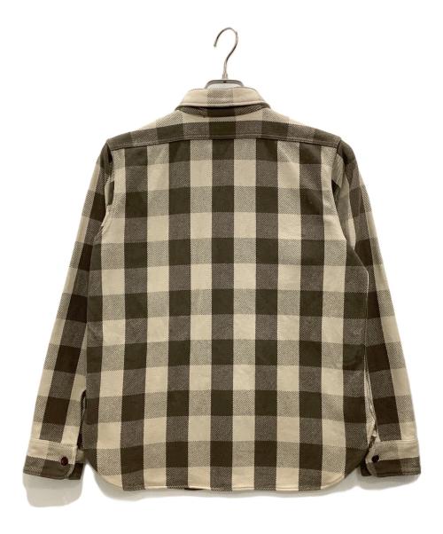 WAREHOUSE（ウエアハウス）WAREHOUSE (ウエアハウス) 長袖シャツ　WAREHOUSE　メンズ　ブラウン×ベージュ ブラウン×ベージュ サイズ:Ｓの古着・服飾アイテム