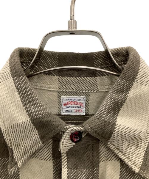 WAREHOUSE（ウエアハウス）WAREHOUSE (ウエアハウス) 長袖シャツ　WAREHOUSE　メンズ　ブラウン×ベージュ ブラウン×ベージュ サイズ:Ｓの古着・服飾アイテム