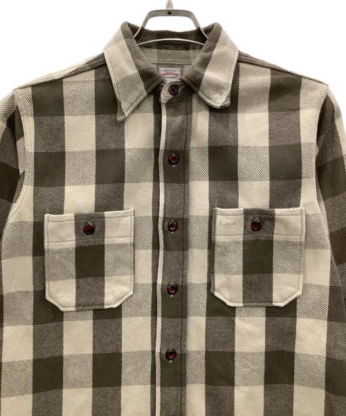 WAREHOUSE（ウエアハウス）WAREHOUSE (ウエアハウス) 長袖シャツ　WAREHOUSE　メンズ　ブラウン×ベージュ ブラウン×ベージュ サイズ:Ｓの古着・服飾アイテム