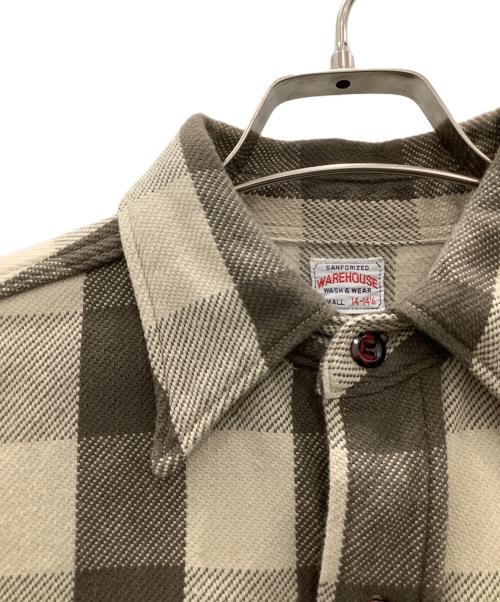 WAREHOUSE（ウエアハウス）WAREHOUSE (ウエアハウス) 長袖シャツ　WAREHOUSE　メンズ　ブラウン×ベージュ ブラウン×ベージュ サイズ:Ｓの古着・服飾アイテム