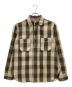WAREHOUSE（ウエアハウス）の古着「長袖シャツ　WAREHOUSE　メンズ　ブラウン×ベージュ」｜ブラウン×ベージュ