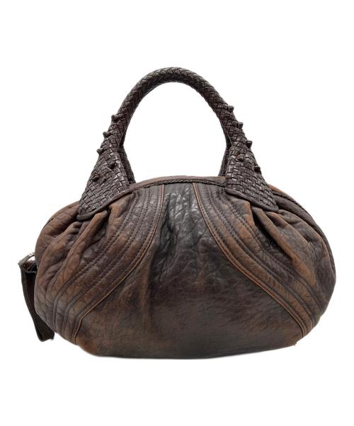 FENDI（フェンディ）FENDI (フェンディ) ハンドバッグ　FENDI　ミニ スパイバッグ　レザー　ブラウン　	各所色落ち・型崩れ・ハンドルダメージ有 ブラウンの古着・服飾アイテム