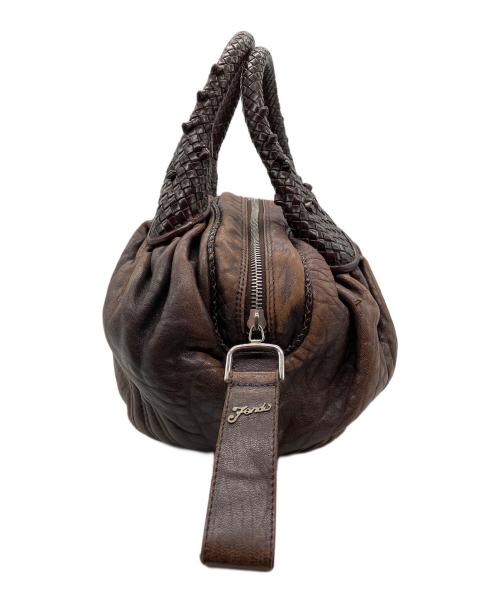 FENDI（フェンディ）FENDI (フェンディ) ハンドバッグ　FENDI　ミニ スパイバッグ　レザー　ブラウン　	各所色落ち・型崩れ・ハンドルダメージ有 ブラウンの古着・服飾アイテム