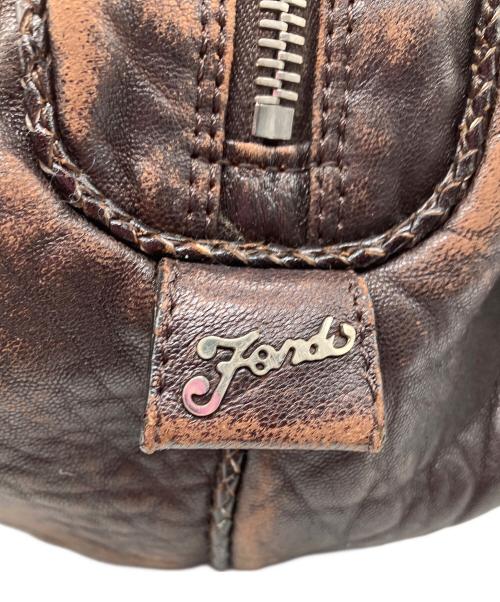 FENDI（フェンディ）FENDI (フェンディ) ハンドバッグ　FENDI　ミニ スパイバッグ　レザー　ブラウン　	各所色落ち・型崩れ・ハンドルダメージ有 ブラウンの古着・服飾アイテム