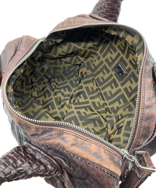FENDI（フェンディ）FENDI (フェンディ) ハンドバッグ　FENDI　ミニ スパイバッグ　レザー　ブラウン　	各所色落ち・型崩れ・ハンドルダメージ有 ブラウンの古着・服飾アイテム