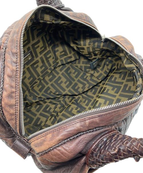 FENDI（フェンディ）FENDI (フェンディ) ハンドバッグ　FENDI　ミニ スパイバッグ　レザー　ブラウン　	各所色落ち・型崩れ・ハンドルダメージ有 ブラウンの古着・服飾アイテム