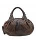 FENDI（フェンディ）の古着「ハンドバッグ　FENDI　ミニ スパイバッグ　レザー　ブラウン　	各所色落ち・型崩れ・ハンドルダメージ有」｜ブラウン