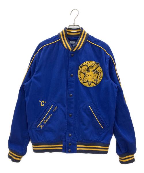 POLO RALPH LAUREN（ポロ・ラルフローレン）POLO RALPH LAUREN (ポロ・ラルフローレン) ベースボールジャケット ブルー サイズ:Lの古着・服飾アイテム