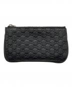 GUCCIグッチ）の古着「キーリング付きコインケース　GUCCI　マイクロGG　ブラック」｜ブラック